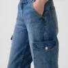 Lose Cargo-Jeans im Low-Rise-Stil der 90er