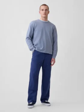 Lose Carpenter-Hose im 90er-Jahre-Stil aus Canvas mit doppelten Knieverstärkungen