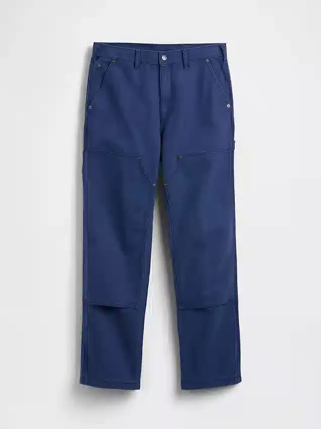 Lose Carpenter-Hose im 90er-Jahre-Stil aus Canvas mit doppelten Knieverstärkungen