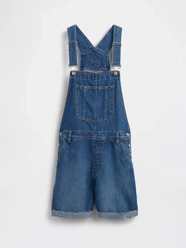Lose Denim-Latzhose im 90er-Jahre-Stil