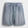 Lose Denim-Shorts im 90er-Jahre-Karo-Look
