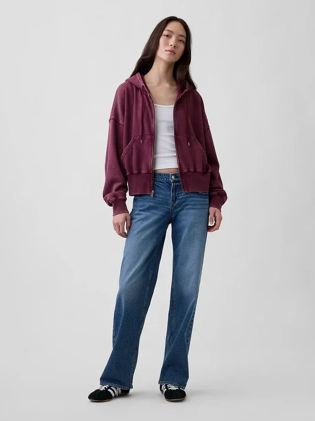 Lose Jeans im 90er-Jahre-Stil mit extra niedriger Leibhöhe