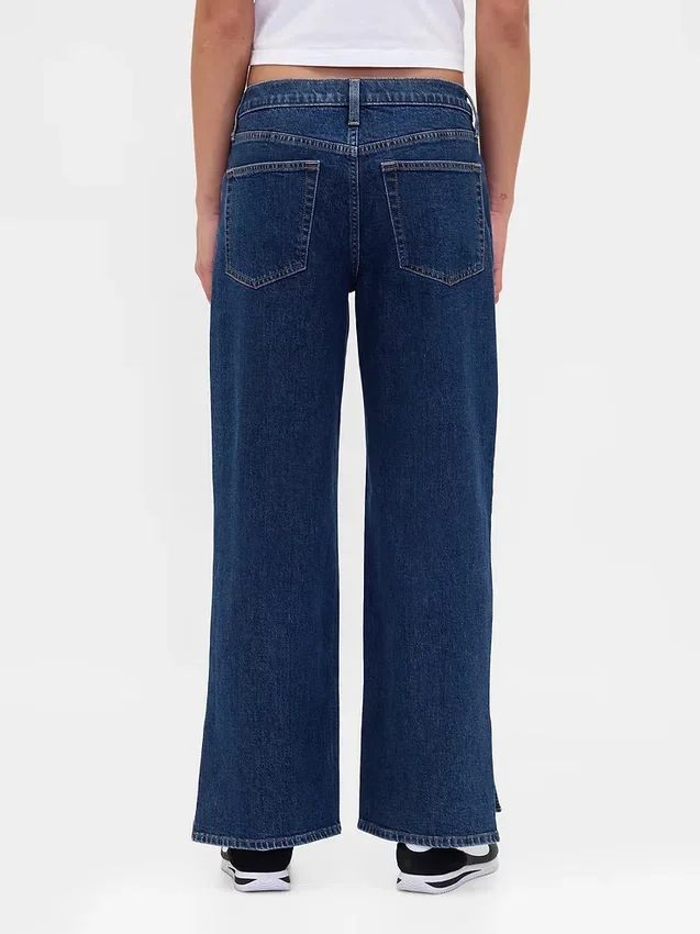 Lose Jeans im 90er-Jahre-Stil mit niedriger Leibhöhe und Kordelzug