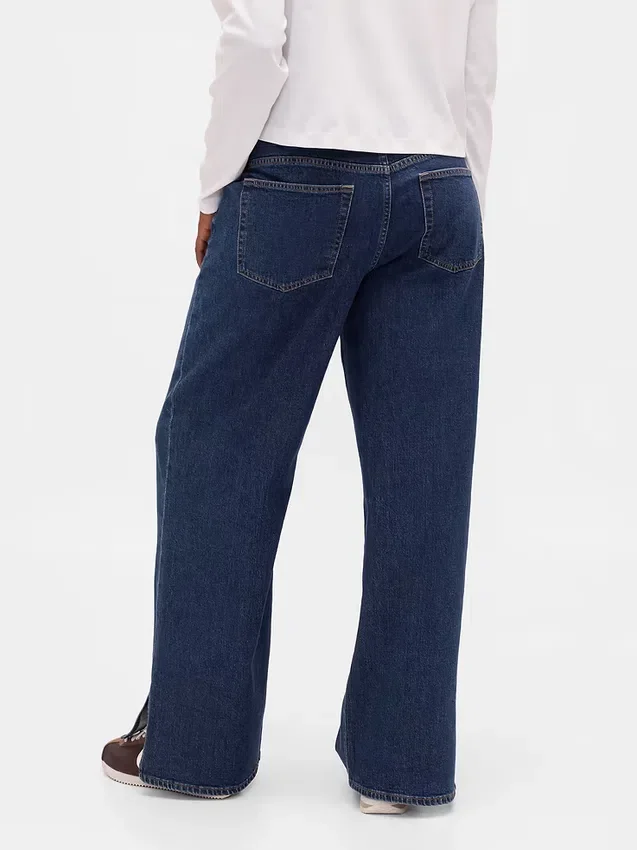 Lose Jeans im 90er-Jahre-Stil mit niedriger Leibhöhe und Kordelzug