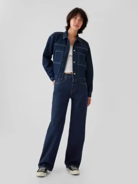 Lose Jeans im Stil der 90er mit mittlerer Leibhöhe