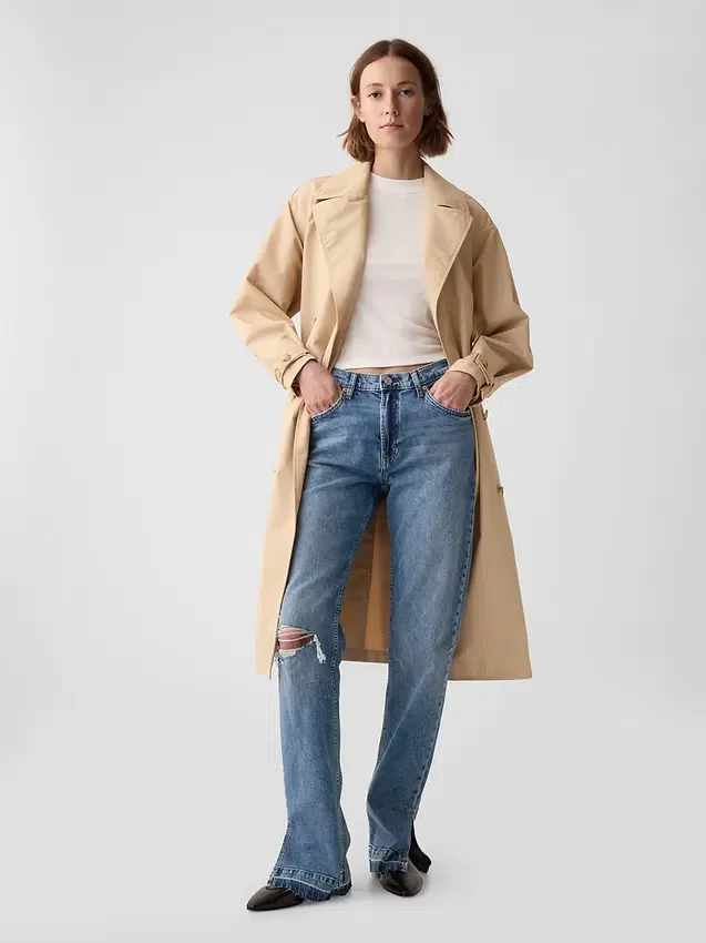 Lose Jeans im Stil der 90er mit mittlerer Leibhöhe