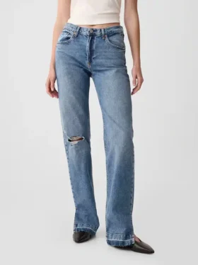 Lose Jeans im Stil der 90er mit mittlerer Leibhöhe