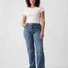 Lose Jeans im Stil der 90er mit mittlerer Leibhöhe