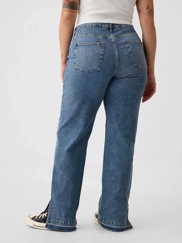 Lose Jeans im Stil der 90er mit mittlerer Leibhöhe