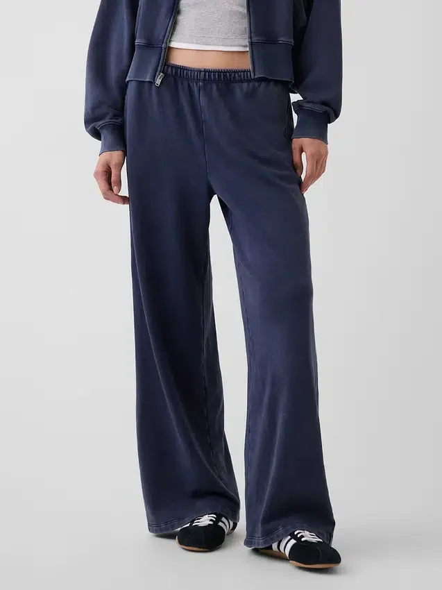 Lose Jogginghose aus Vintagesoft-Frottee mit mittlerer Leibhöhe
