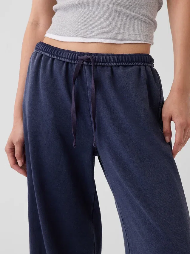 Lose Jogginghose aus Vintagesoft-Frottee mit mittlerer Leibhöhe
