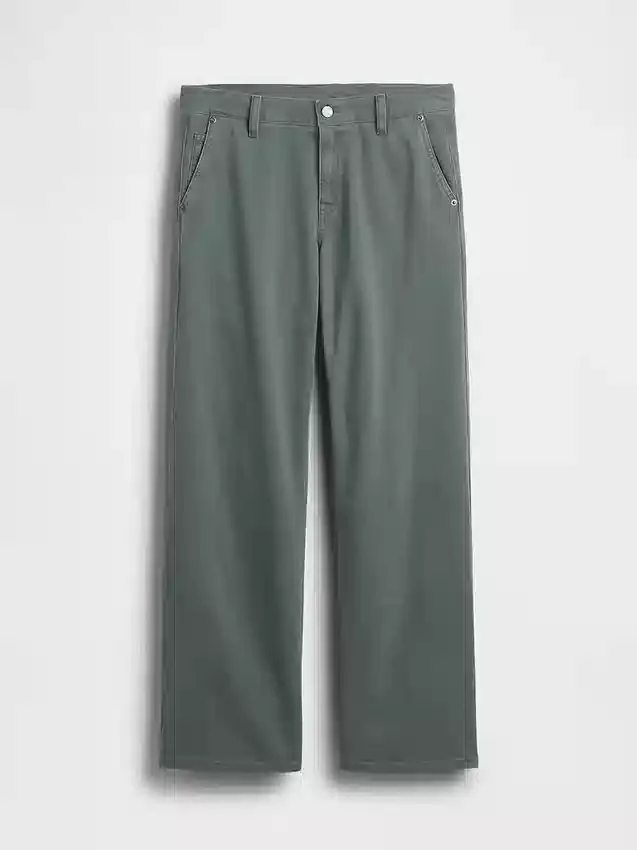 Lose sitzende Khakis im 90er-Jahre-Stil mit niedriger Leibhöhe