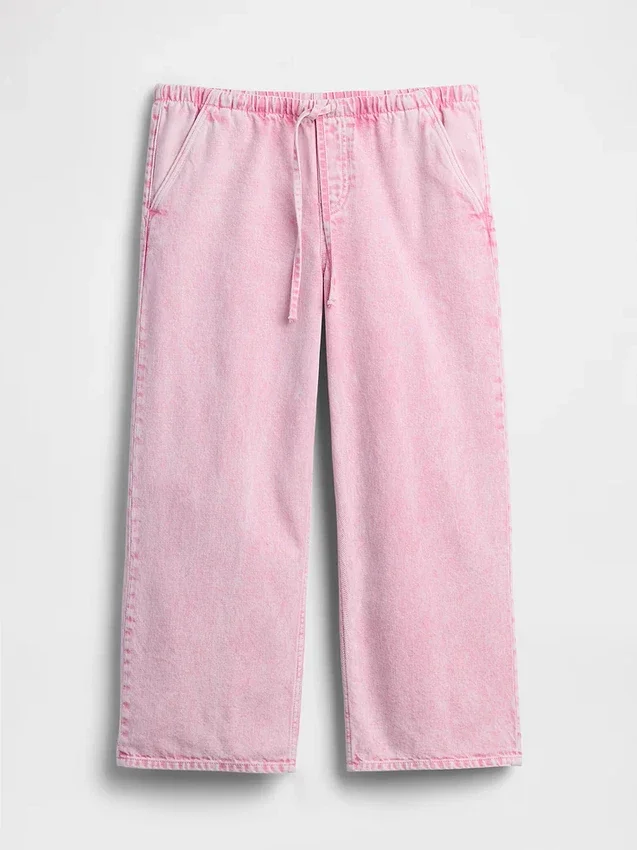 Low-Rise-Jeans im 90er-Jahre-Stil, locker und kurz geschnitten