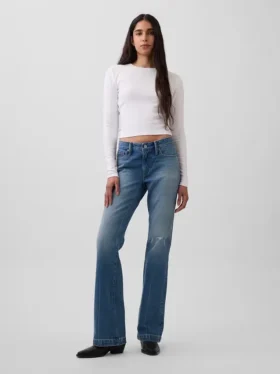 Low-Rise-Jeans mit steifer Passform, lang und schmal