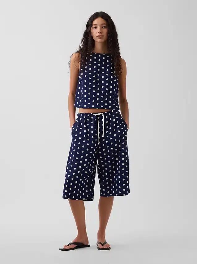 Lässige Culotte-Hose aus Leinenmischung