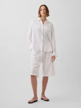 Lässige Culotte-Hose aus Leinenmischung