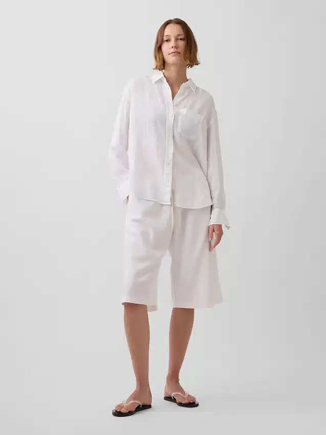 Lässige Culotte-Hose aus Leinenmischung
