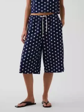 Lässige Culotte-Hose aus Leinenmischung