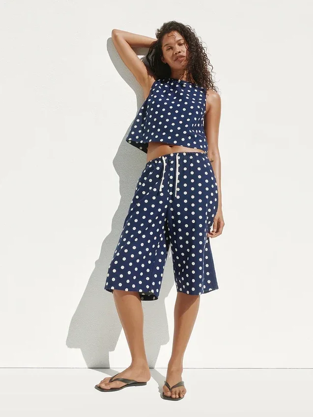 Lässige Culotte-Hose aus Leinenmischung
