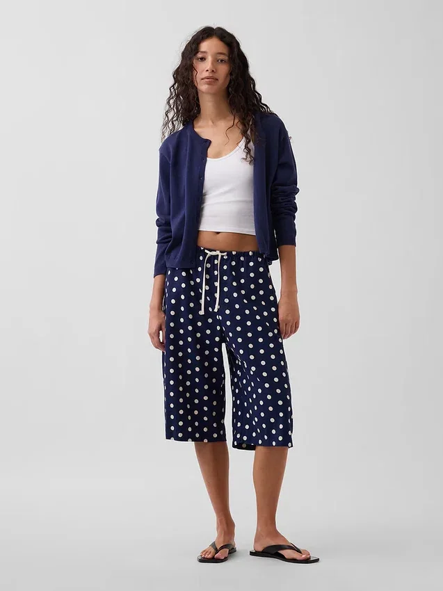 Lässige Culotte-Hose aus Leinenmischung