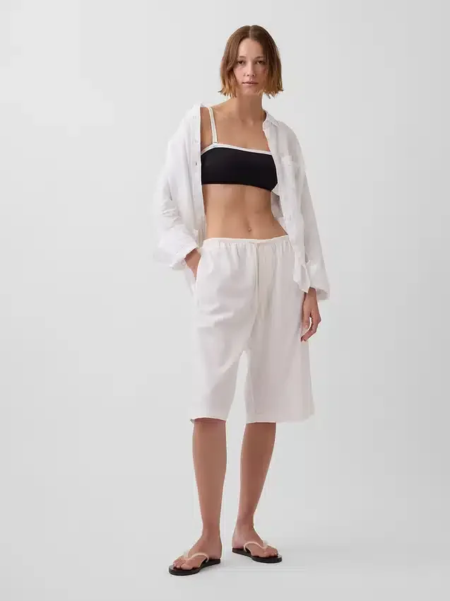 Lässige Culotte-Hose aus Leinenmischung
