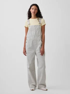 Lässige Denim-Streifen-Latzhose