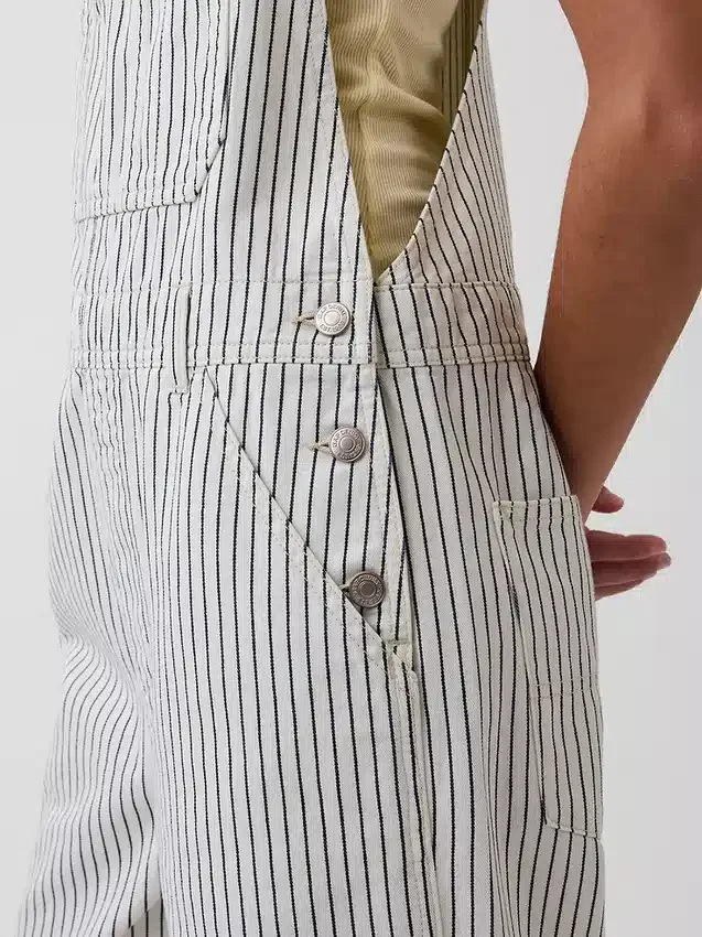 Lässige Denim-Streifen-Latzhose