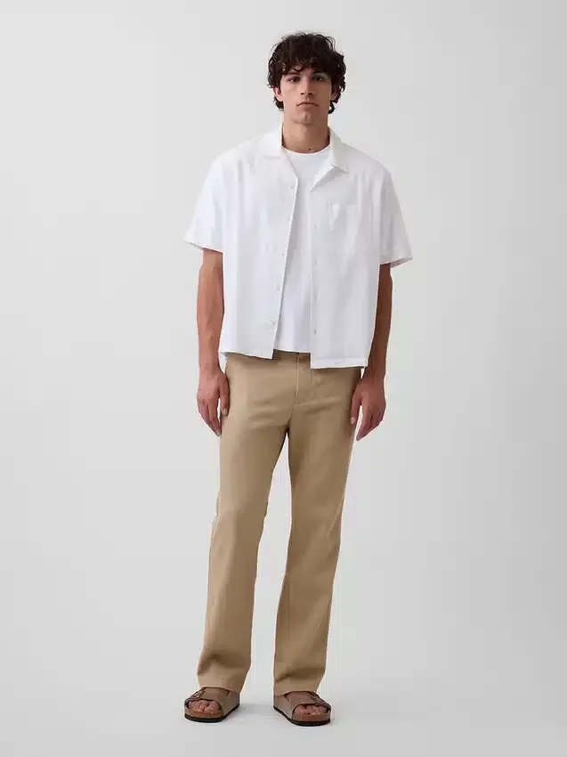 Lässige, gerade geschnittene Hose aus Leinen-Baumwolle