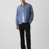 Lässige, gerade geschnittene Hose aus Leinen-Baumwolle