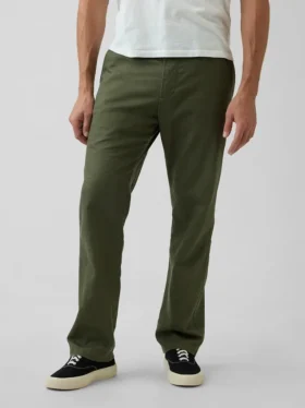 Lässige, gerade geschnittene Hose aus Leinen-Baumwolle
