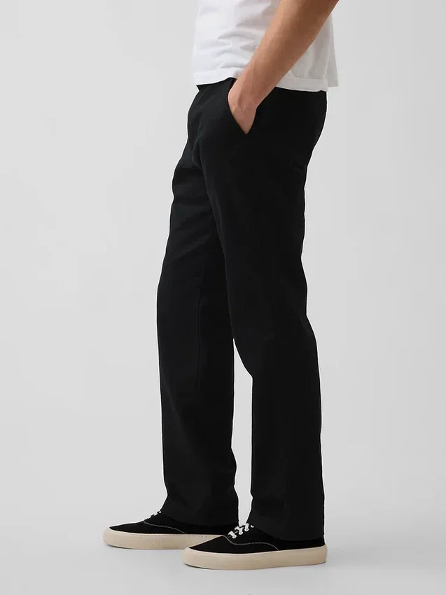 Lässige, gerade geschnittene Hose aus Leinen-Baumwolle