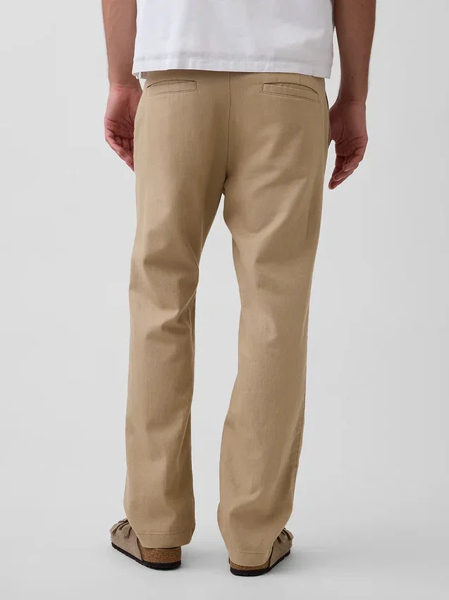 Lässige, gerade geschnittene Hose aus Leinen-Baumwolle