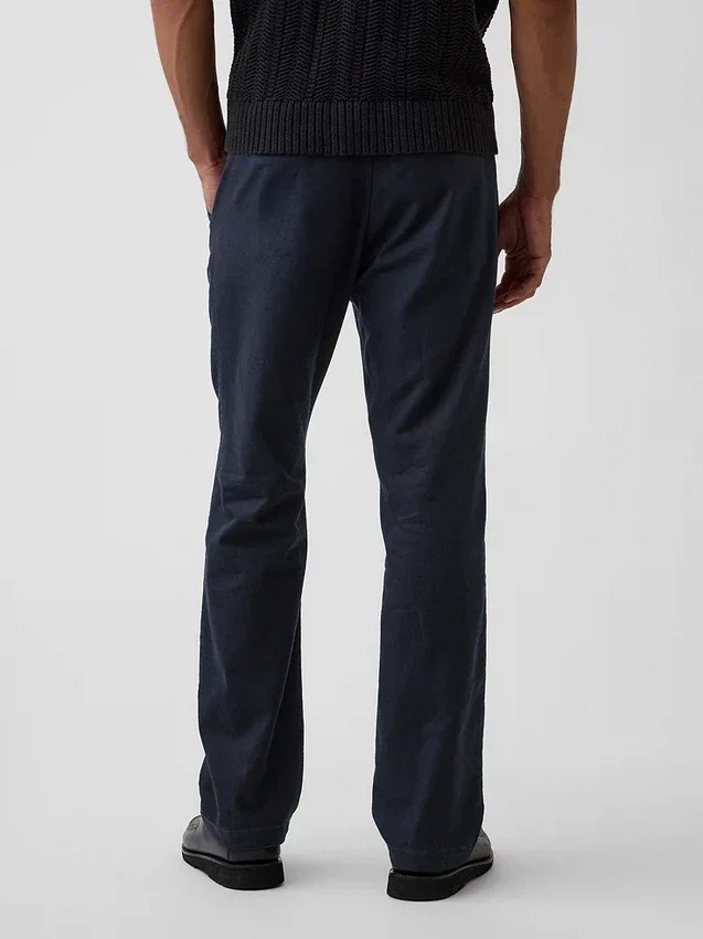 Lässige, gerade geschnittene Hose aus Leinen-Baumwolle