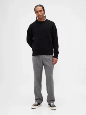 Lässige, gerade geschnittene Hose aus Wollmischung