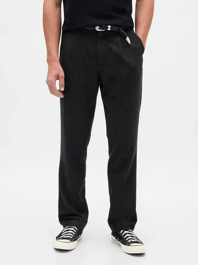 Lässige, gerade geschnittene Hose aus Wollmischung