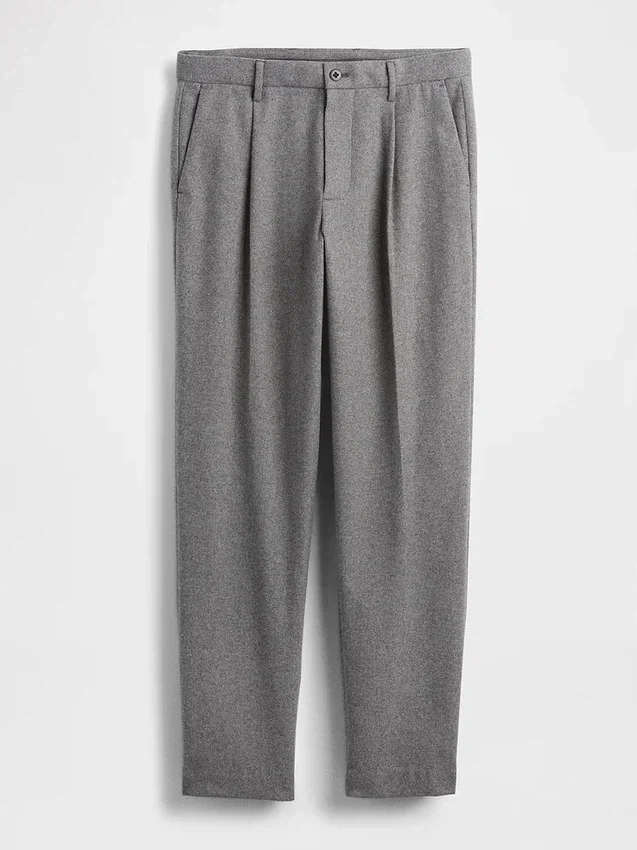 Lässige, gerade geschnittene Hose aus Wollmischung