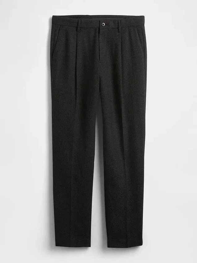 Lässige, gerade geschnittene Hose aus Wollmischung