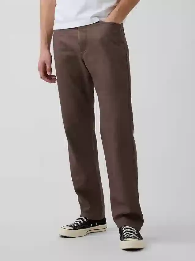 Lässige gerade Hose aus Leinen-Baumwolle