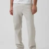 Lässige gerade Hose aus Leinen-Baumwolle