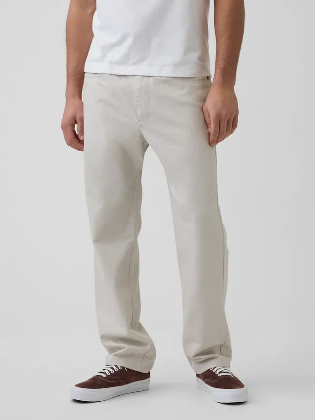 Lässige gerade Hose aus Leinen-Baumwolle
