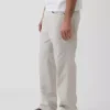 Lässige gerade Hose aus Leinen-Baumwolle