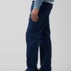 Lässige gerade Hose aus Leinen-Baumwolle