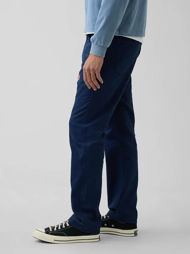 Lässige gerade Hose aus Leinen-Baumwolle