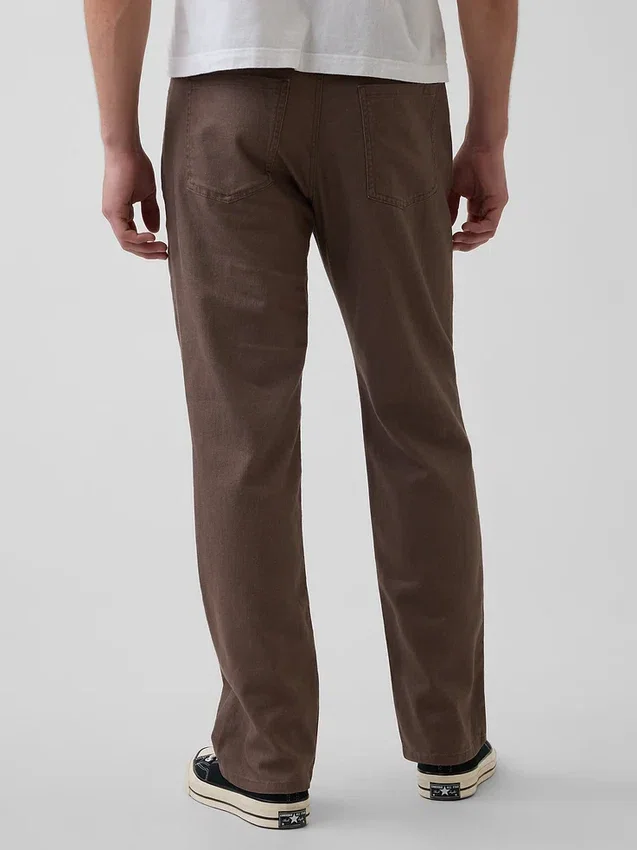 Lässige gerade Hose aus Leinen-Baumwolle
