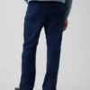 Lässige gerade Hose aus Leinen-Baumwolle