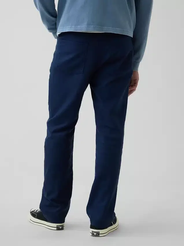 Lässige gerade Hose aus Leinen-Baumwolle