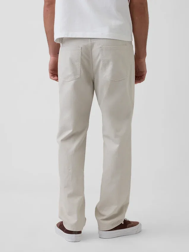 Lässige gerade Hose aus Leinen-Baumwolle