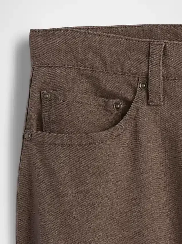 Lässige gerade Hose aus Leinen-Baumwolle