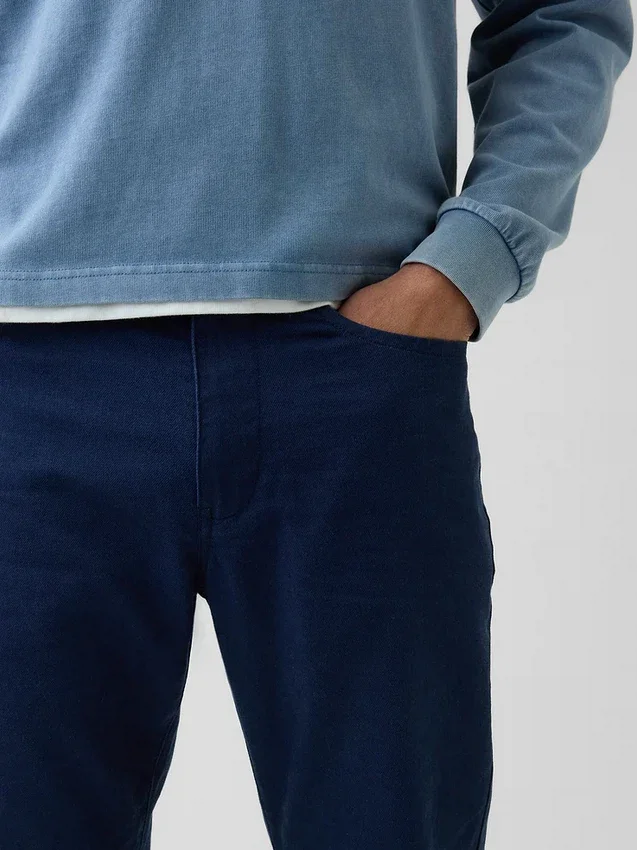 Lässige gerade Hose aus Leinen-Baumwolle