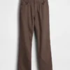Lässige gerade Hose aus Leinen-Baumwolle
